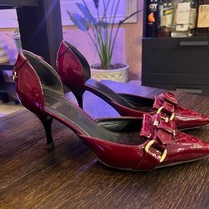 Burberry leather shoes burgundy
